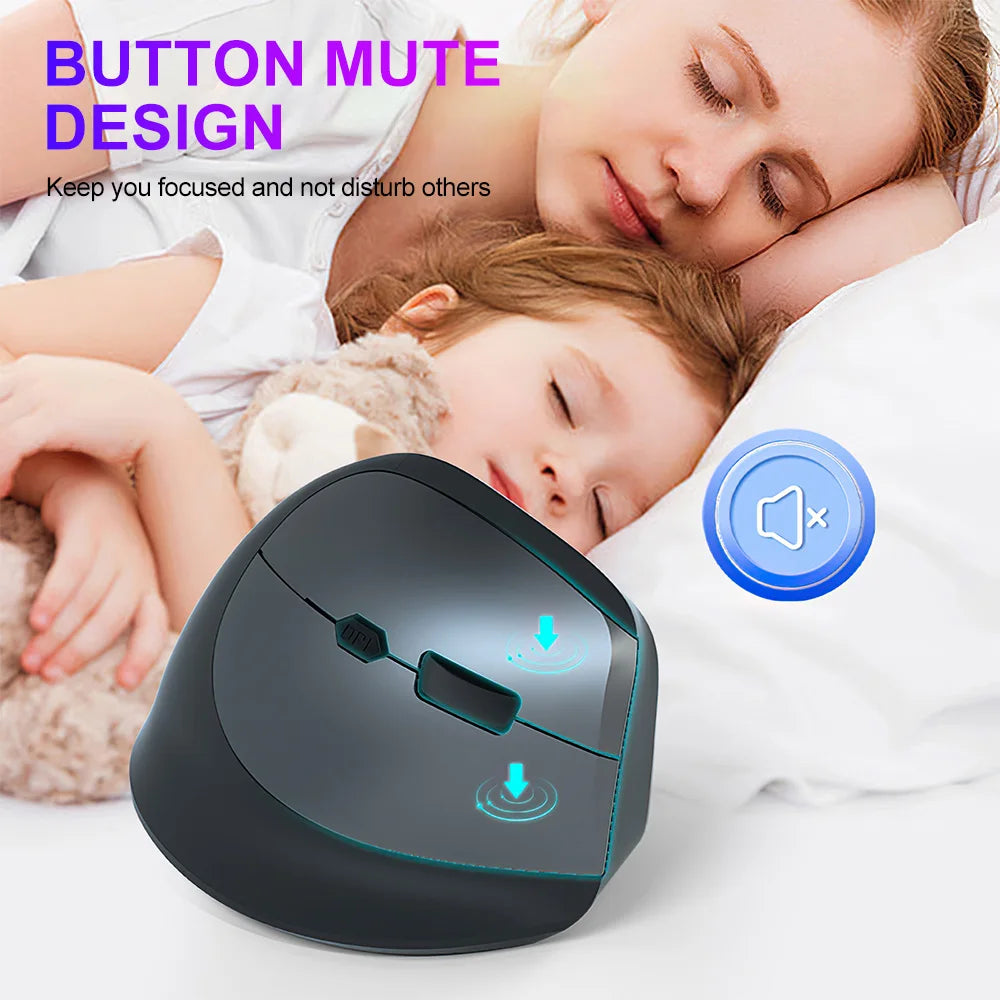 Ergonomic Vertical Mouse – Bluetooth & 2.4GHz Wireless