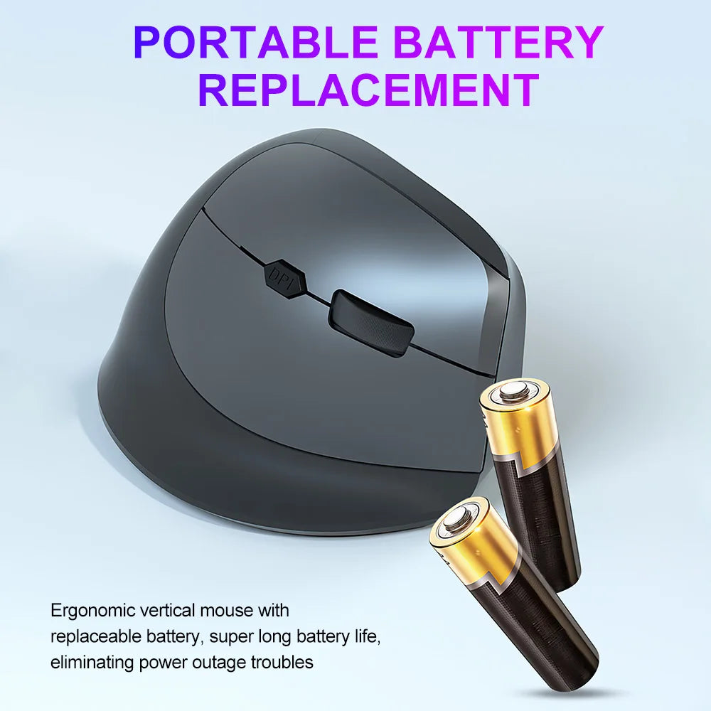 Ergonomic Vertical Mouse – Bluetooth & 2.4GHz Wireless