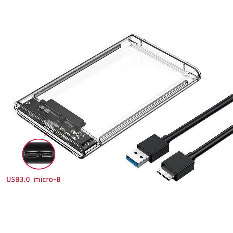 Transparent SSD Enclosure – 2.5" SATA, USB 3.0 5Gbps