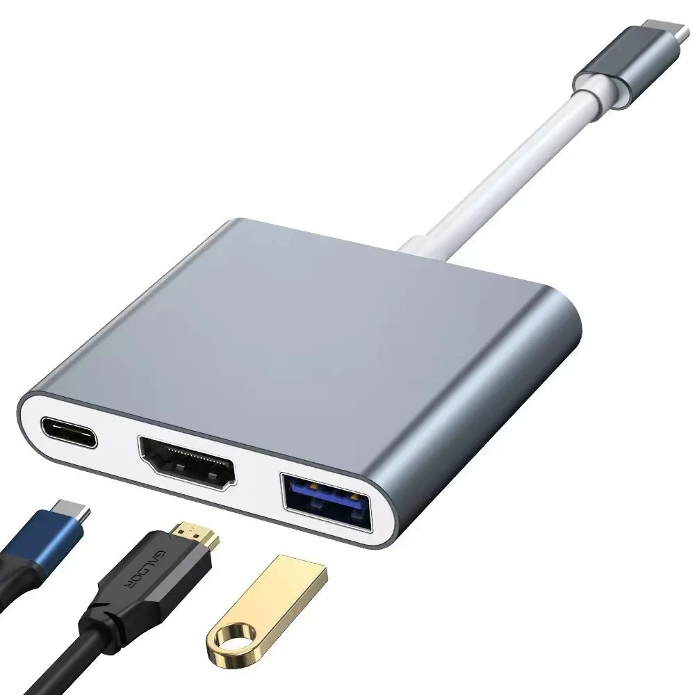 3-in-1 USB-C Hub – 4K HDMI, USB 3.0 & PD Charging