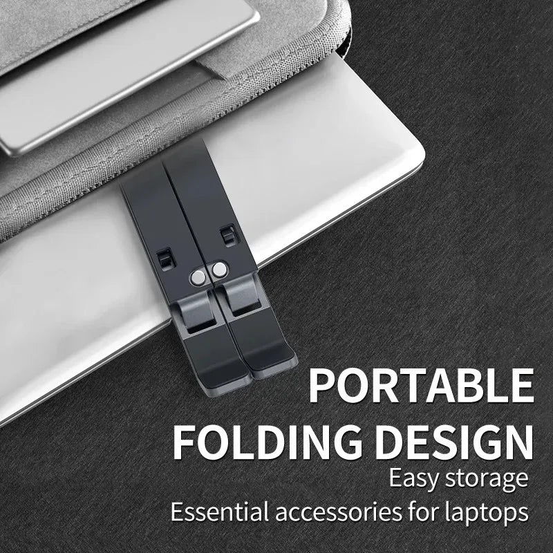 Foldable Laptop Stand – Aluminium, Adjustable Height with Carry Bag