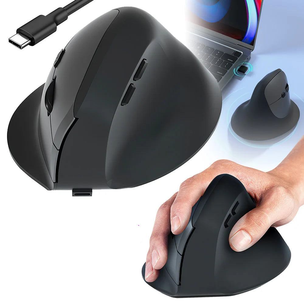 Ergonomic Vertical Mouse – Bluetooth & 2.4GHz Wireless