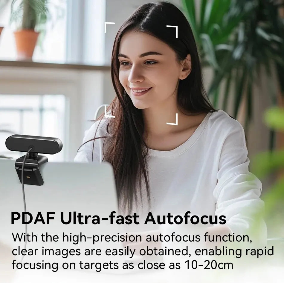 EMEET C60E Webcam – 4K Autofocus & Dual Noise Reduction Mic