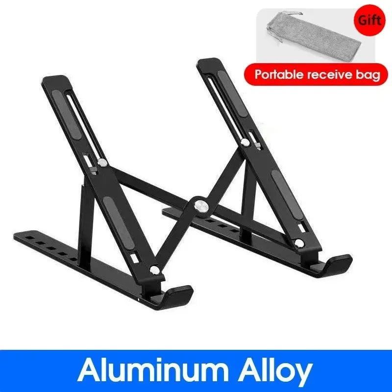 Foldable Laptop Stand – Aluminium, Adjustable Height with Carry Bag