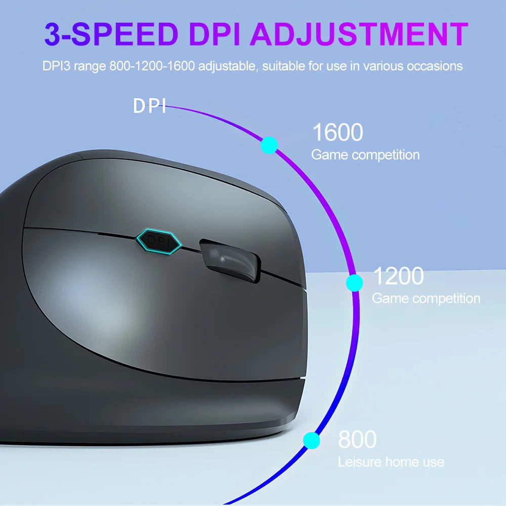 Ergonomic Vertical Mouse – Bluetooth & 2.4GHz Wireless