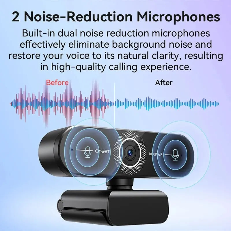 EMEET C60E Webcam – 4K Autofocus & Dual Noise Reduction Mic