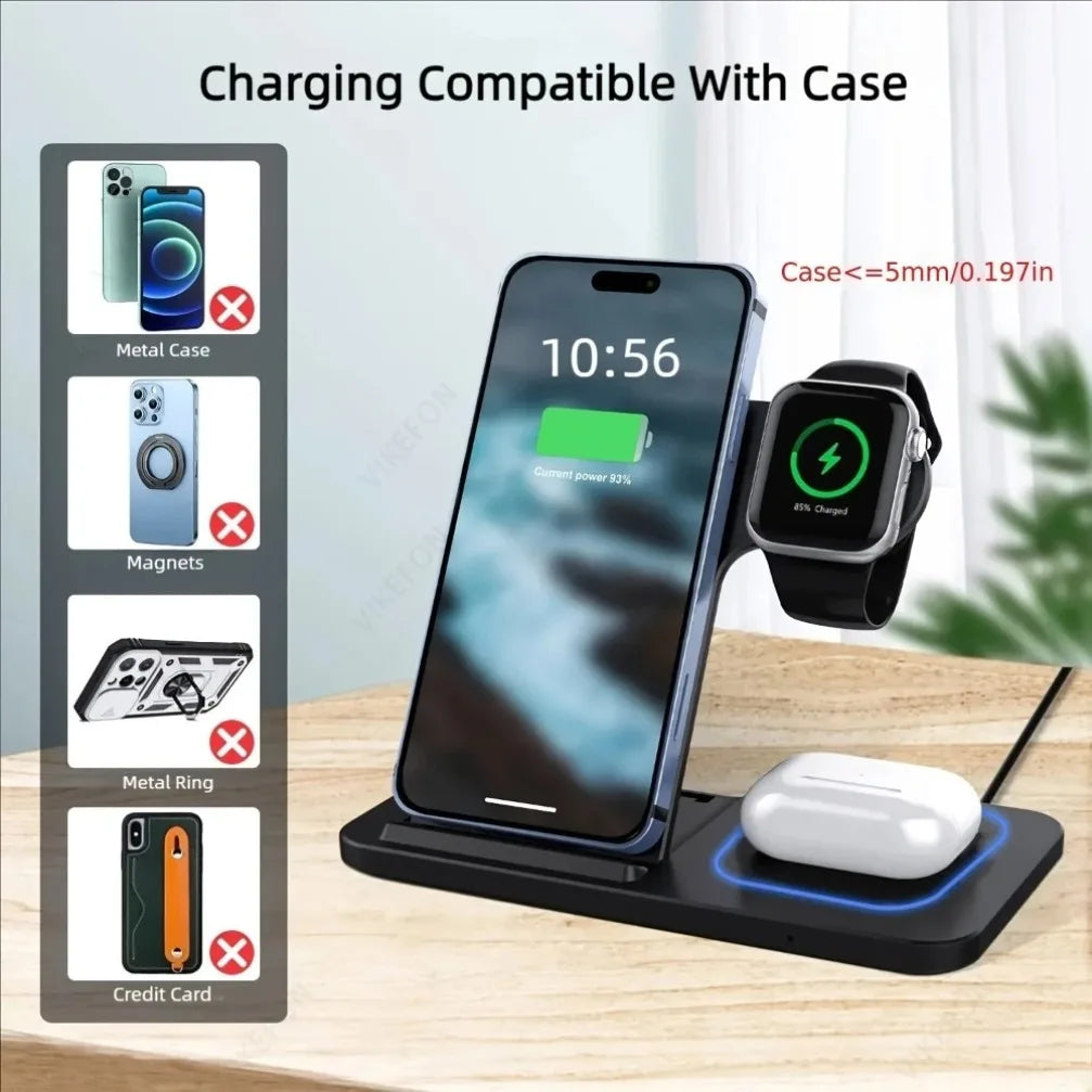 3-in-1 Wireless Charging Station – iPhone, Apple Watch & AirPods