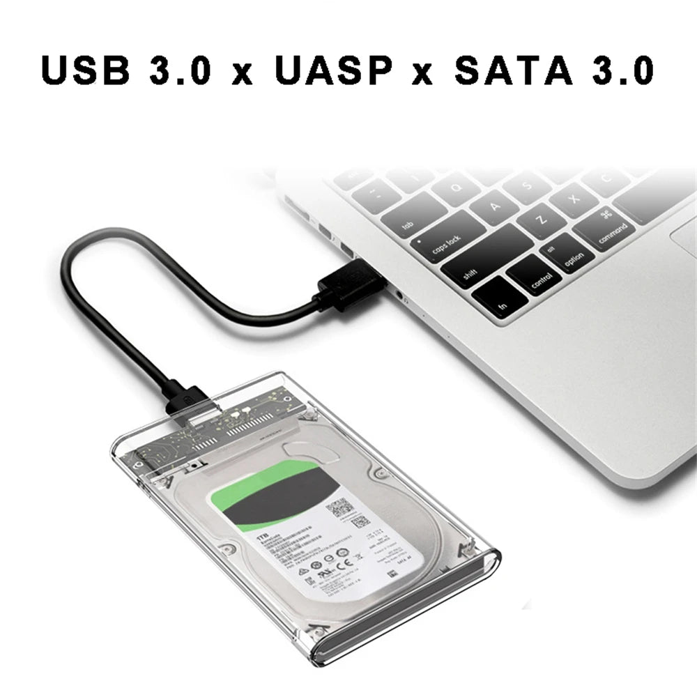 Transparent SSD Enclosure – 2.5" SATA, USB 3.0 5Gbps