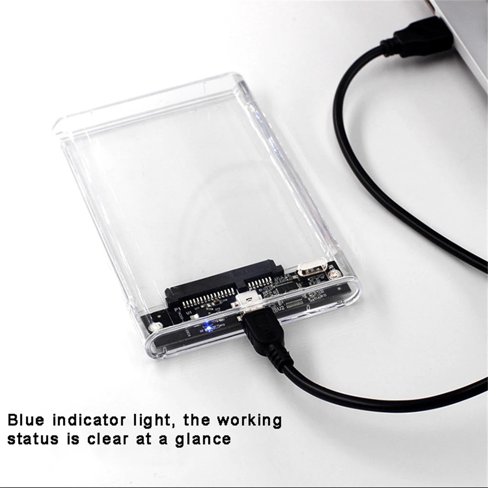 Transparent SSD Enclosure – 2.5" SATA, USB 3.0 5Gbps