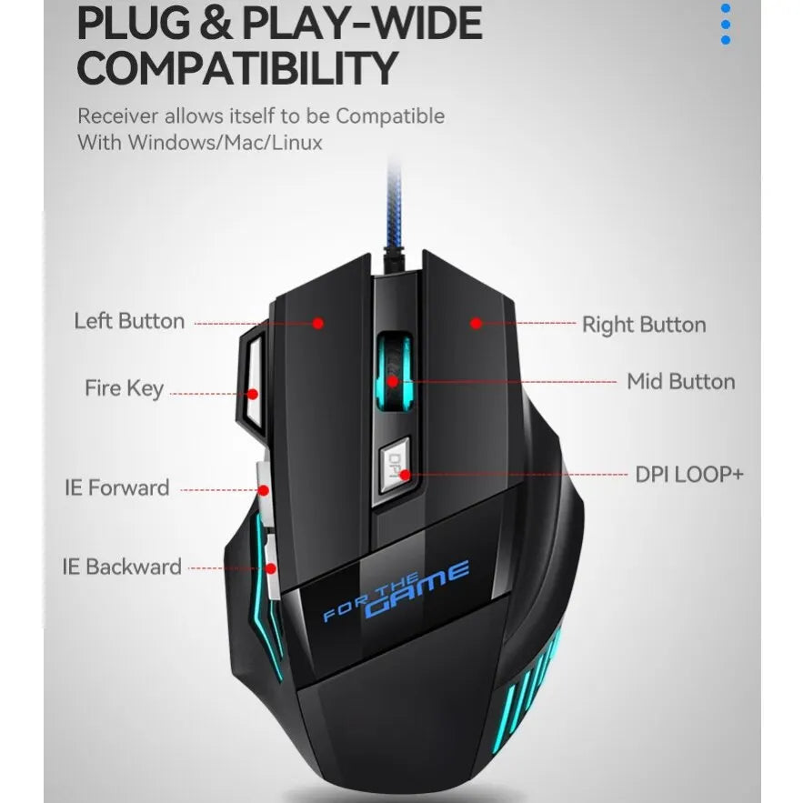 RGB Gaming Mouse – Ergonomic Wired