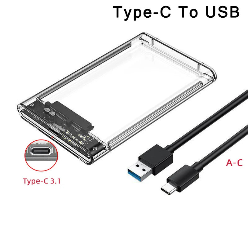 Transparent SSD Enclosure – 2.5" SATA, USB 3.0 5Gbps