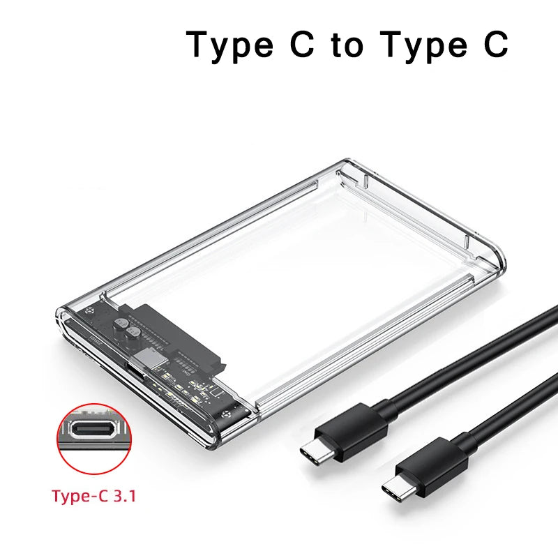 Transparent SSD Enclosure – 2.5" SATA, USB 3.0 5Gbps