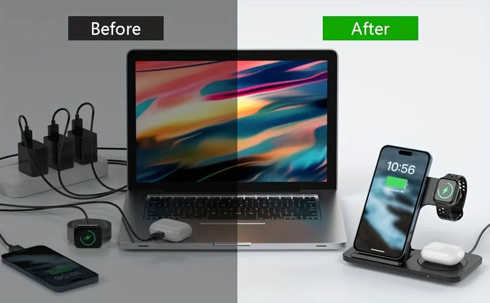 3-in-1 Wireless Charging Station – iPhone, Apple Watch & AirPods