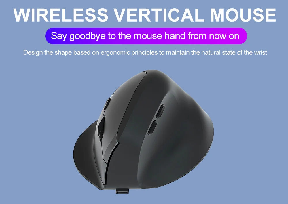Ergonomic Vertical Mouse – Bluetooth & 2.4GHz Wireless