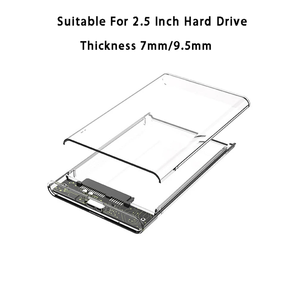 Transparent SSD Enclosure – 2.5" SATA, USB 3.0 5Gbps