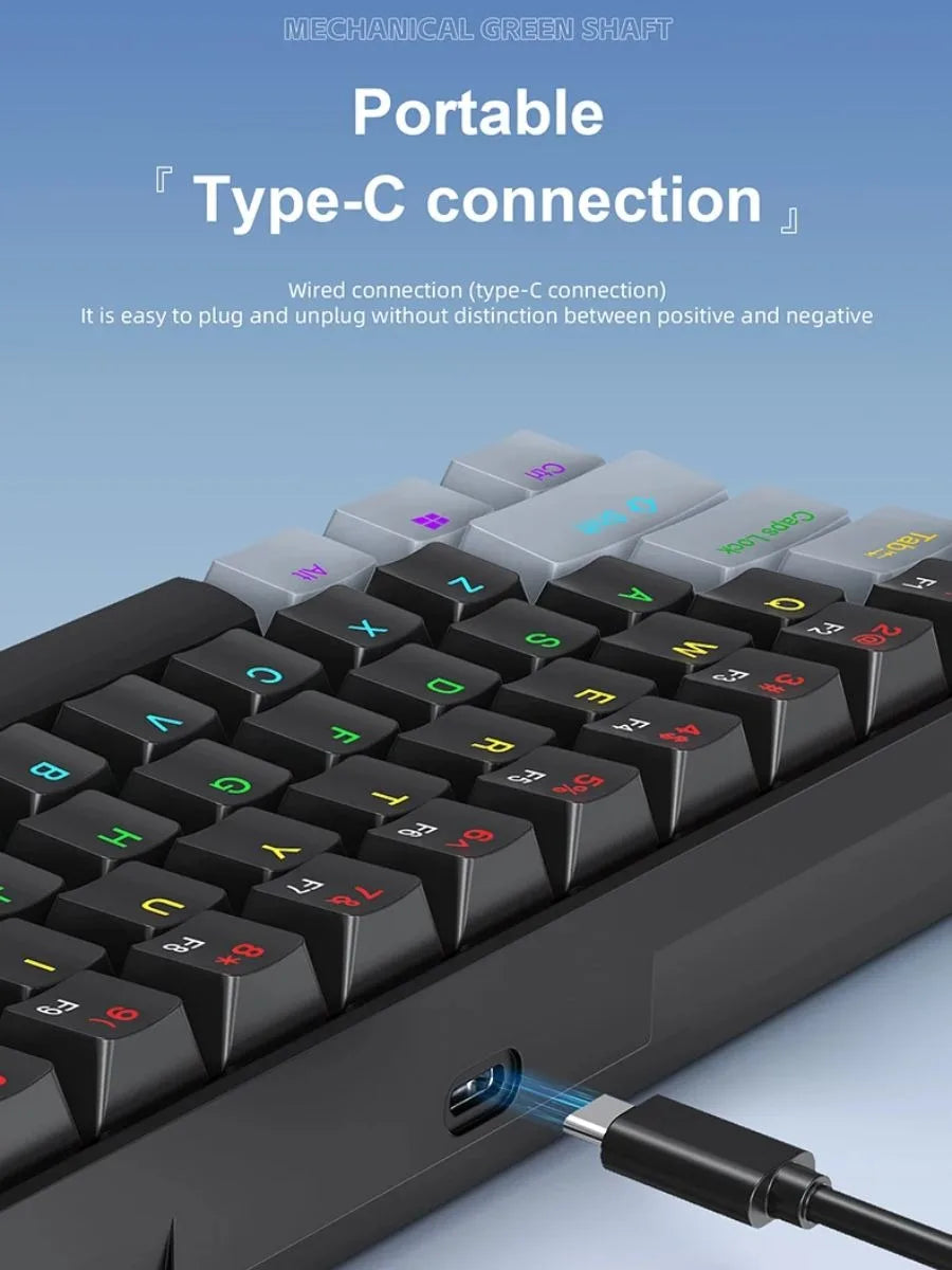 K61 Mechanical Keyboard – 60% Compact, RGB Backlit