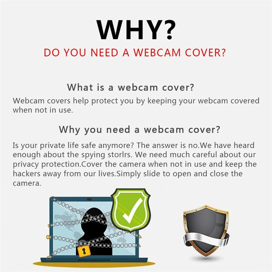 Webcam Privacy Cover Slider – Pack of 5