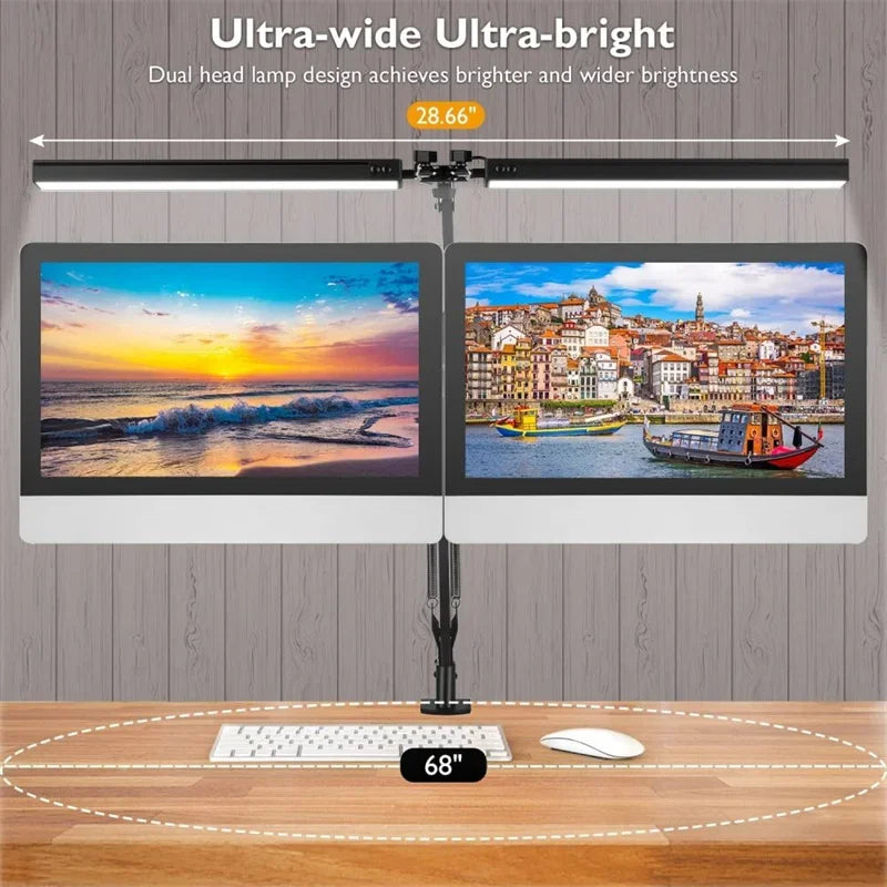 LED Desk Lamp – Clamp-On, Dimmable with 3 Light Modes