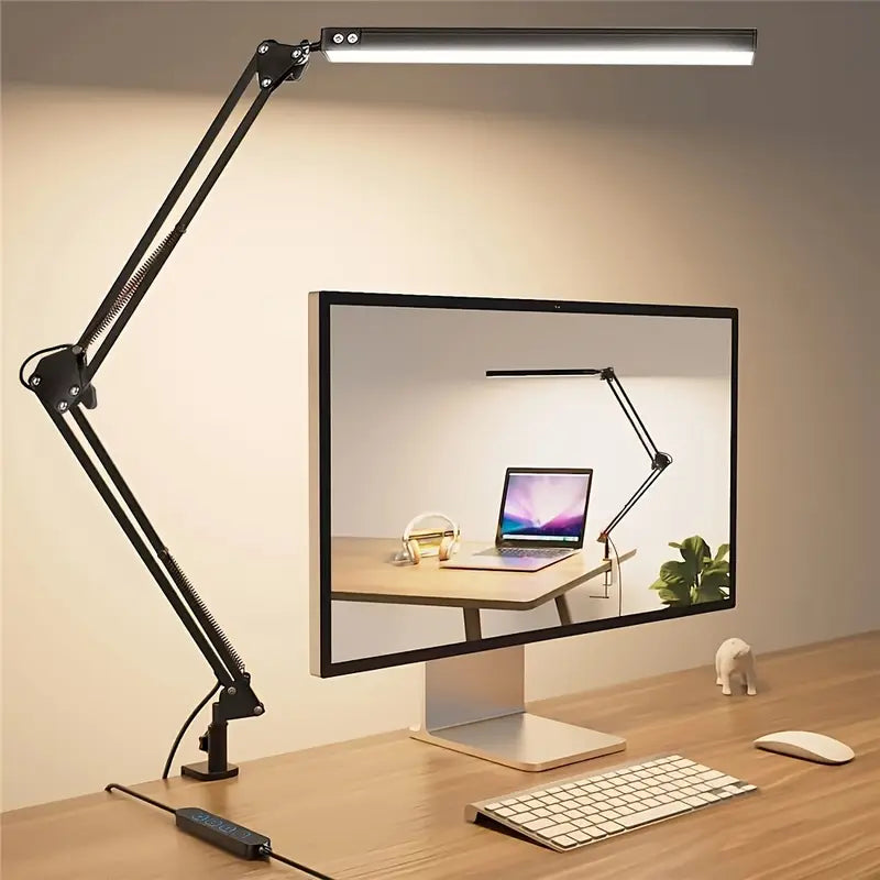 LED Desk Lamp – Clamp-On, Dimmable with 3 Light Modes