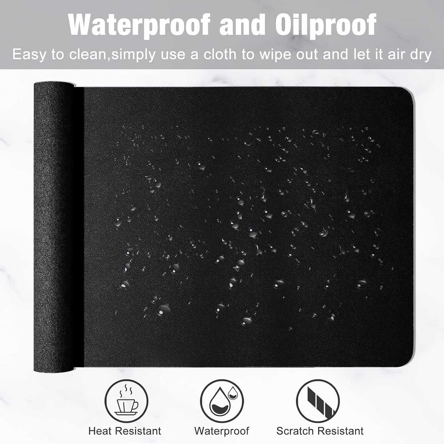 XL Desk Pad – PU Leather, Waterproof & Non-Slip
