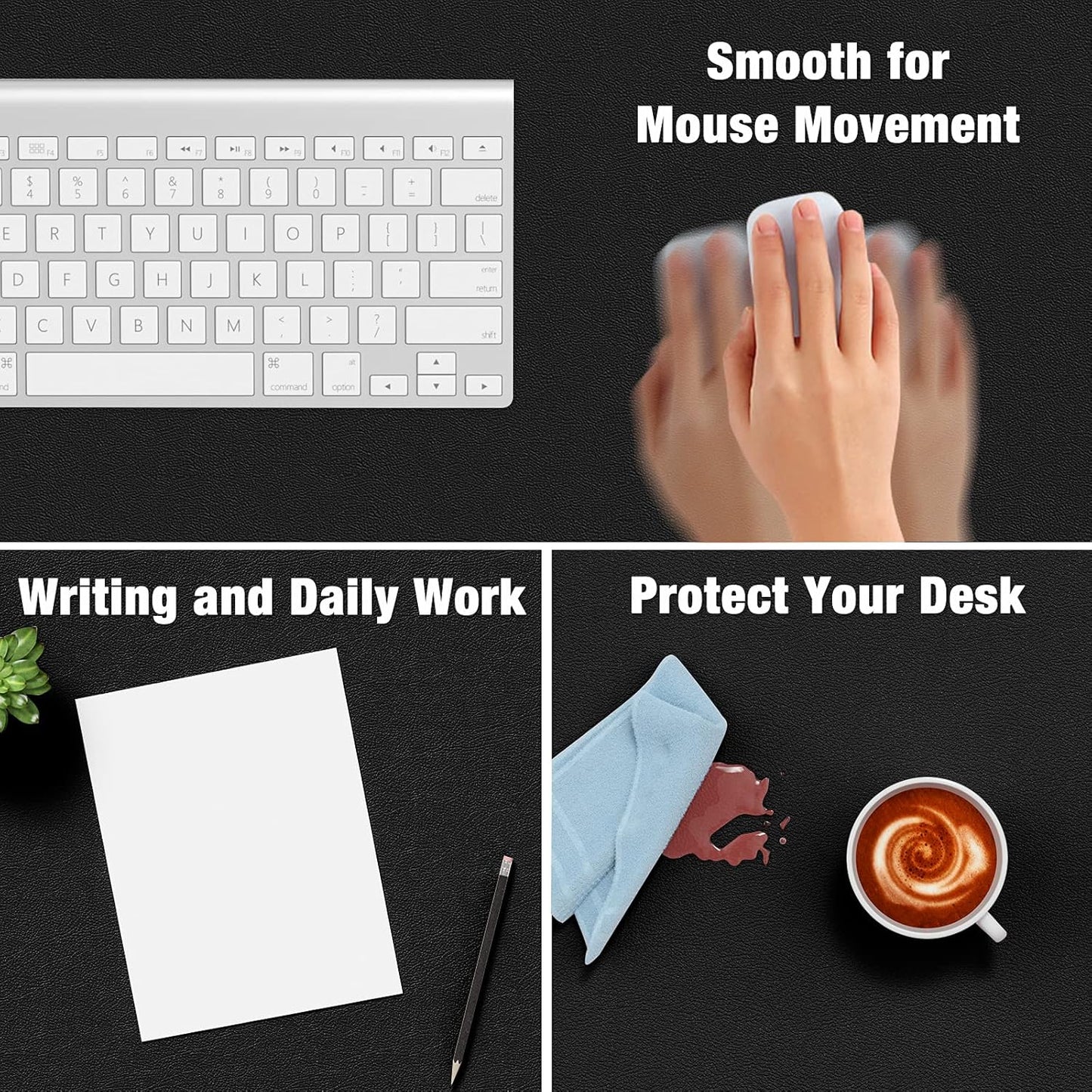 XL Desk Pad – PU Leather, Waterproof & Non-Slip